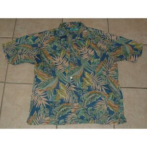 TORI RICHARD Mens Sz Medium Casual Wear Multicolored Tropical Cotton Button Up